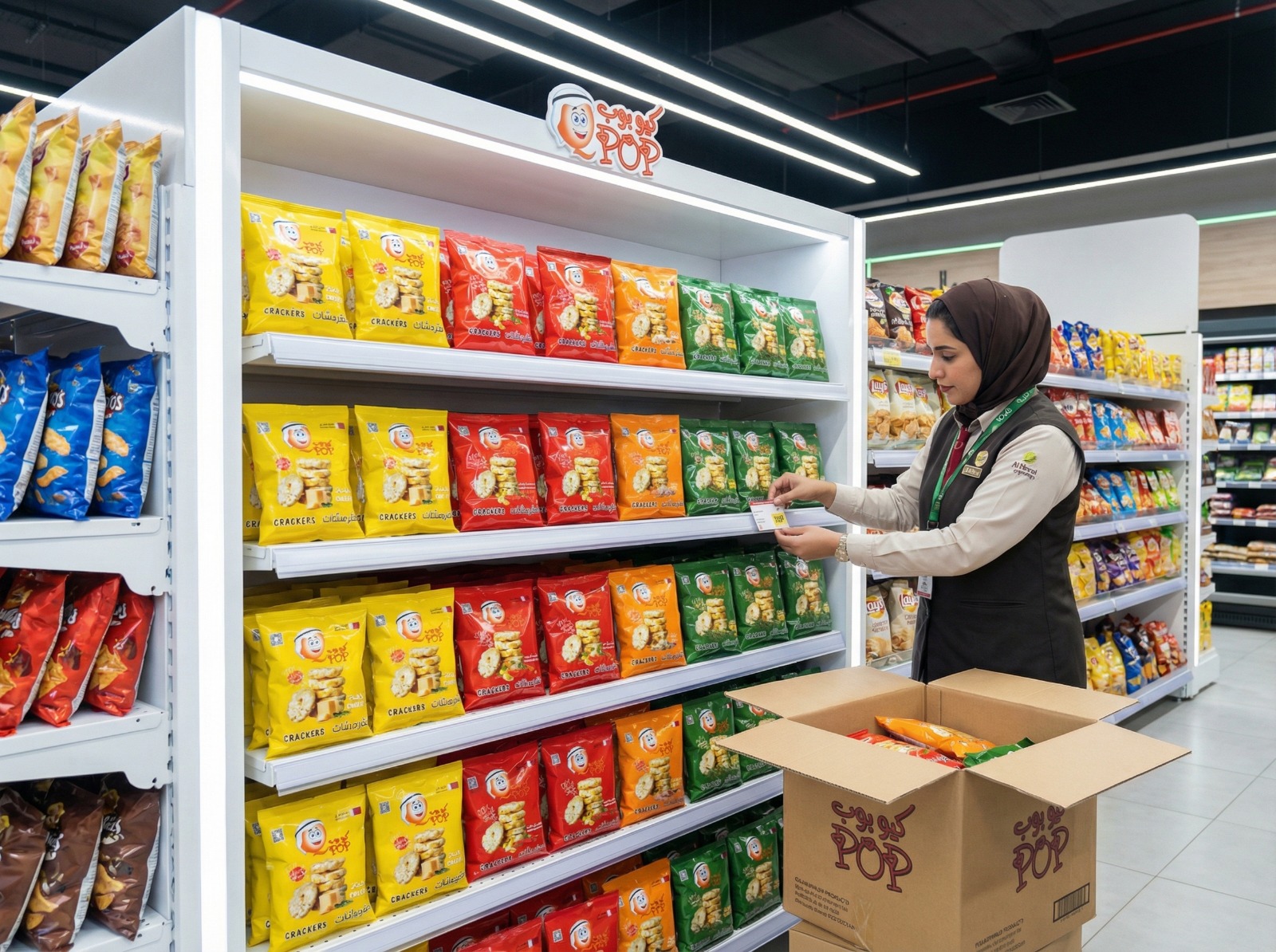 QPOP on supermarket shelf